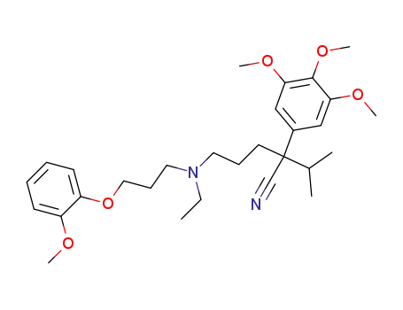 Benzeneacetonitrile,
a-[3-[ethyl[3-(2-methoxyphenoxy)propyl]amino]propyl]-3,4,5-trimethoxy-
a-(1-methylethyl)-