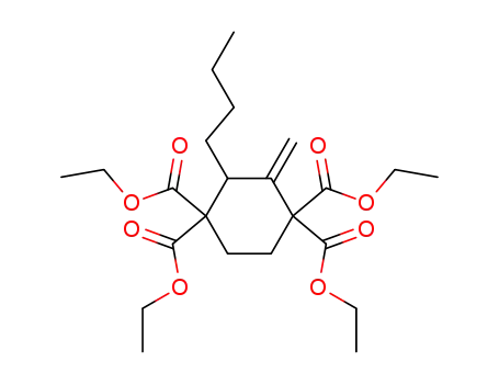 Molecular Structure of 139416-80-1 (1,1,4,4-Cyclohexanetetracarboxylic acid, 2-butyl-3-methylene-,
tetraethyl ester)