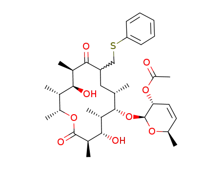 2'-acetyl-3'-de(dimethylamino)-8,8a-deepoxy-3',4'-dehydro-3-deoleandrosyl-8-phenylthiooleandomycin