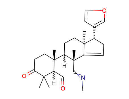 24-Nor-6,7-secochola-14,20,22-trien-6-al,21,23-epoxy-4,4,8-trimethyl-7-(methylimino)-3-oxo-, (5b,13a,17a)- (9CI)