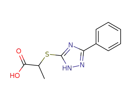 Molecular Structure of 88743-55-9 (Propanoic acid, 2-[(5-phenyl-1H-1,2,4-triazol-3-yl)thio]-)