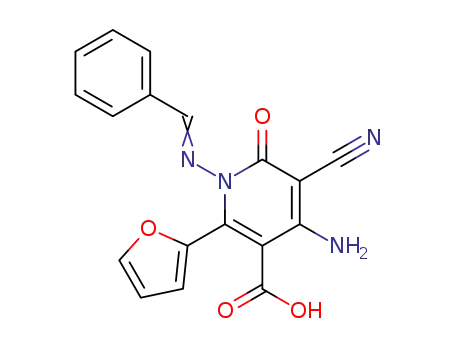 4-Amino-5-cyano-2-furan-2-yl-6-oxo-1-{[1-phenyl-meth-(Z)-ylidene]-amino}-1,6-dihydro-pyridine-3-carboxylic acid