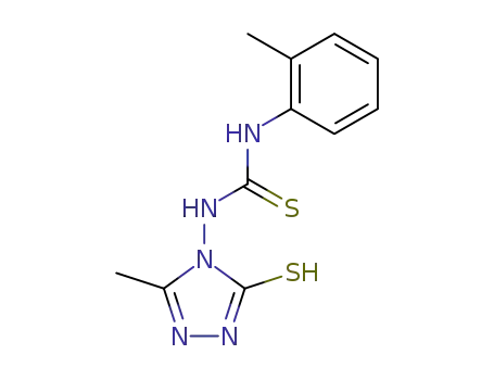 Molecular Structure of 86671-68-3 (N-(2-methylphenyl)-N<sub><sup>(1)</sup></sub>-(5-mercapto-3-methyl-4H-1,2,4-triazol-4-yl)thiourea)