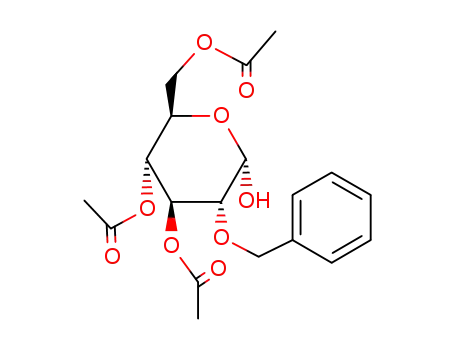 Molecular Structure of 100759-92-0 (3,4,6-tri-O-acetyl-2-O-benzyl-α-D-glucopyranose)