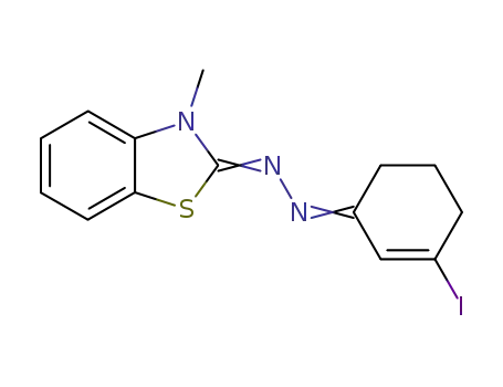 Molecular Structure of 123775-39-3 (3-Jod-2-cyclohexen-1-on-<3-methyl-2(3H)-benzothiazolyliden>hydrazon)