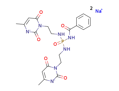 Benzamide, N-(bis(2-(2,6-dioxo-4-methyl-1,2,3,6-tetrahydro-1-pyrimidinyl)ethyl)phosphinyl)-, disodium salt