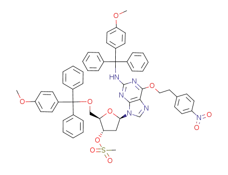5'-O,N<sup>2</sup>-bis(monomethoxytrityl)-6-O-<(p-nitrophenyl)ethyl>-3'-O-mesyl-2'-deoxyguanosine