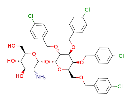 (2R,3S,4R,5R,6R)-5-Amino-2-hydroxymethyl-6-[(2R,3R,4S,5S,6R)-3,4,5-tris-(4-chloro-benzyloxy)-6-(4-chloro-benzyloxymethyl)-tetrahydro-pyran-2-yloxy]-tetrahydro-pyran-3,4-diol