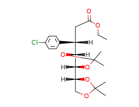 ethyl 3C-(4-chlorophenyl)-2,3-dideoxy-4,5:6,7-di-O-isopropylidene-D-manno-heptonate