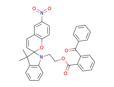 Molecular Structure of 126078-42-0 (1'-<2-(2-Benzoylbenzoyloxy)ethyl>-3,3'-dimethyl-6-nitrospiro<2H-1-benzopyran-2,2'-indoline>)