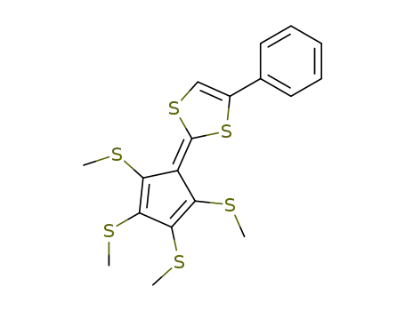 Molecular Structure of 106103-78-0 (1,3-Dithiole,
4-phenyl-2-[2,3,4,5-tetrakis(methylthio)-2,4-cyclopentadien-1-ylidene]-)