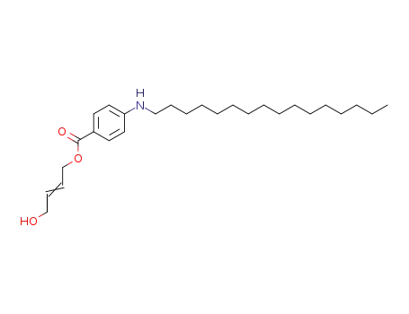 Molecular Structure of 65536-34-7 (Benzoic acid, 4-(hexadecylamino)-, 4-hydroxy-2-butenyl ester)