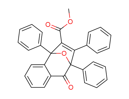Molecular Structure of 106976-70-9 (8-Oxo-1,9,10-triphenyl-12-oxa-tricyclo[7.2.1.0<sup>2,7</sup>]dodeca-2,4,6,10-tetraene-11-carboxylic acid methyl ester)