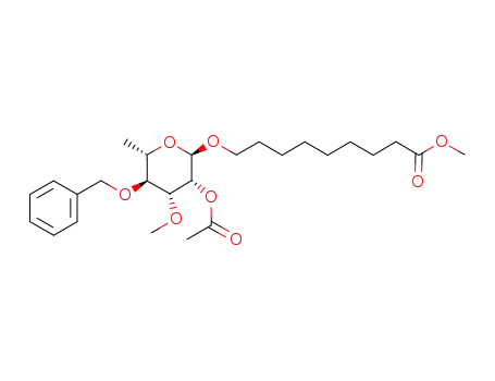 8-(methoxycarbonyl)octyl 2-O-acetyl-4-O-benzyl-3-O-methyl-α-L-rhamnopyranoside
