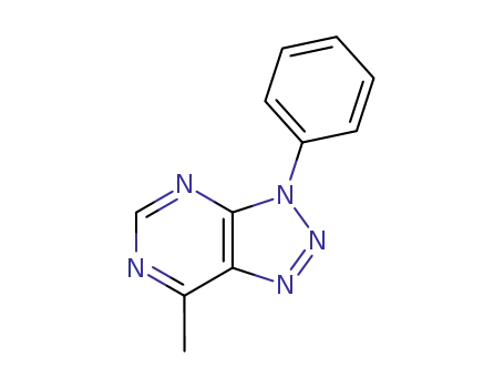 Molecular Structure of 74136-38-2 (3H-1,2,3-Triazolo[4,5-d]pyrimidine, 7-methyl-3-phenyl-)