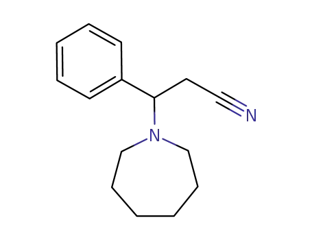 3-(Perhydroazepin-1-yl)-3-phenyl-3-piperidino-propionitril