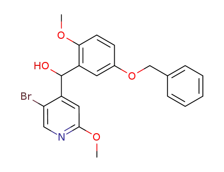 Molecular Structure of 120130-08-7 (4-Pyridinemethanol,
5-bromo-2-methoxy-a-[2-methoxy-5-(phenylmethoxy)phenyl]-)