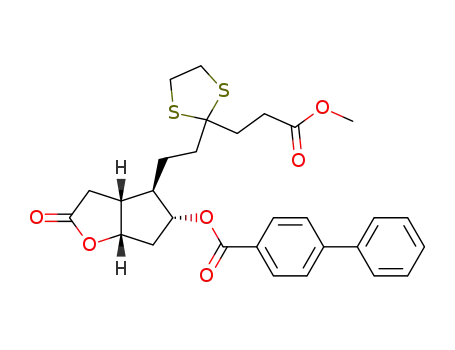 methyl 3-<2-(2-<c-7-(biphenyl-4-ylcarbonyloxy)-3-oxo-cis-bicyclo<3.3.0>octan-t-6-yl>ethyl)-1,3-dithiolan-2-yl>propionate