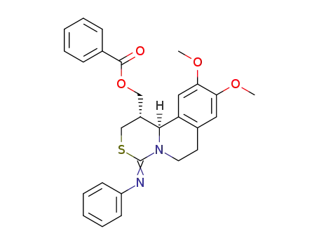Benzoic acid (4S,4aS)-6,7-dimethoxy-1-[(Z)-phenylimino]-4,4a,9,10-tetrahydro-3H-2-thia-10a-aza-phenanthren-4-ylmethyl ester