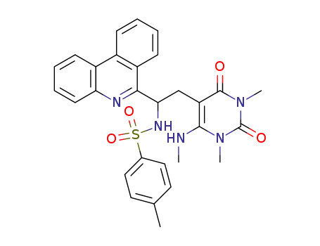 N-[2-(1,3-Dimethyl-6-methylamino-2,4-dioxo-1,2,3,4-tetrahydro-pyrimidin-5-yl)-1-phenanthridin-6-yl-ethyl]-4-methyl-benzenesulfonamide