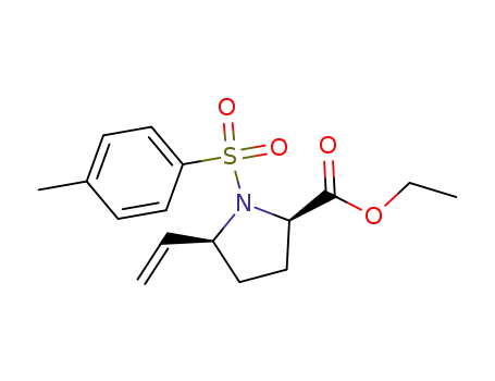 Molecular Structure of 111964-04-6 (DL-Proline, 5-ethenyl-1-[(4-methylphenyl)sulfonyl]-, ethyl ester, cis-)