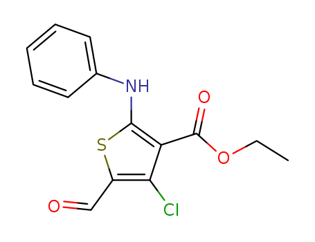 3-Thiophenecarboxylicacid, 4-chloro-5-formyl-2-(phenylamino)-, ethyl ester