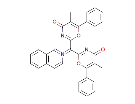 Molecular Structure of 90062-06-9 (Isoquinolinium,bis(5-methyl-4-oxo-6-phenyl-4H-1,3-oxazin-2-yl)methylide)
