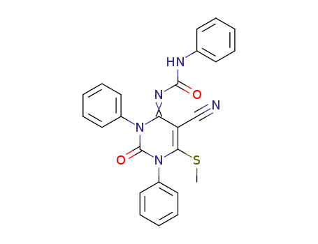 1-[5-Cyano-6-methylsulfanyl-2-oxo-1,3-diphenyl-2,3-dihydro-1H-pyrimidin-(4E)-ylidene]-3-phenyl-urea