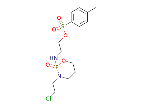 Molecular Structure of 110971-90-9 (Ethanol,
2-[[3-(2-chloroethyl)tetrahydro-2H-1,3,2-oxazaphosphorin-2-yl]amino]-,
4-methylbenzenesulfonate (ester), P-oxide)