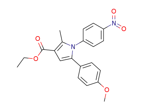 Molecular Structure of 83491-01-4 (1H-Pyrrole-3-carboxylic acid,
5-(4-methoxyphenyl)-2-methyl-1-(4-nitrophenyl)-, ethyl ester)