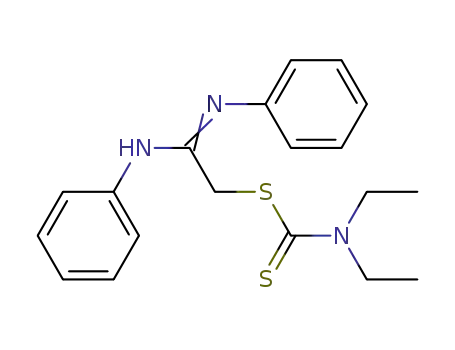Molecular Structure of 105858-86-4 ((2E)-2-(phenylamino)-2-(phenylimino)ethyl diethylcarbamodithioate)