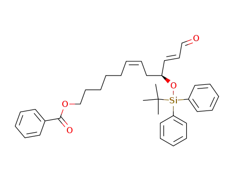 Benzoic acid (6Z,10E)-(S)-9-(tert-butyl-diphenyl-silanyloxy)-12-oxo-dodeca-6,10-dienyl ester