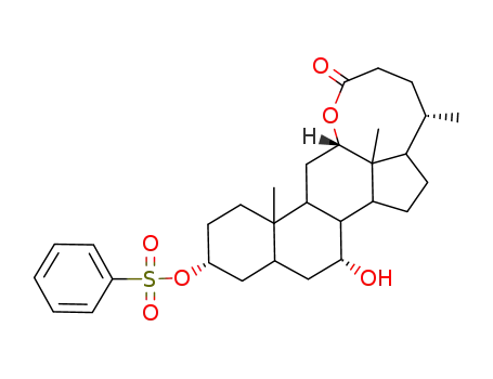 Molecular Structure of 88202-27-1 (7α-hydroxy-3α-phenylsulfonyloxy-5β-cholansaeure-24,12α-lacton)