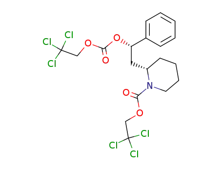 Molecular Structure of 132363-98-5 ((S)-2-[(S)-2-Phenyl-2-(2,2,2-trichloro-ethoxycarbonyloxy)-ethyl]-piperidine-1-carboxylic acid 2,2,2-trichloro-ethyl ester)