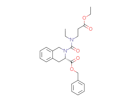 Molecular Structure of 77498-12-5 (3-Isoquinolinecarboxylic acid,
2-[[(3-ethoxy-3-oxopropyl)ethylamino]carbonyl]-1,2,3,4-tetrahydro-,
phenylmethyl ester, (S)-)