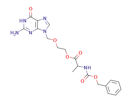 Molecular Structure of 84499-69-4 (L-Alanine, N-[(phenylmethoxy)carbonyl]-,
2-[(2-amino-1,6-dihydro-6-oxo-9H-purin-9-yl)methoxy]ethyl ester)