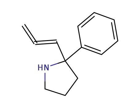 Molecular Structure of 89998-45-8 (Pyrrolidine, 2-phenyl-2-(1,2-propadienyl)-)