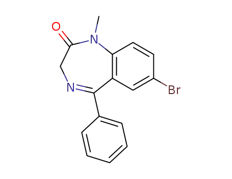 Molecular Structure of 28611-28-1 (2H-1,4-Benzodiazepin-2-one,7-bromo-1,3-dihydro-1-methyl-5-phenyl-)