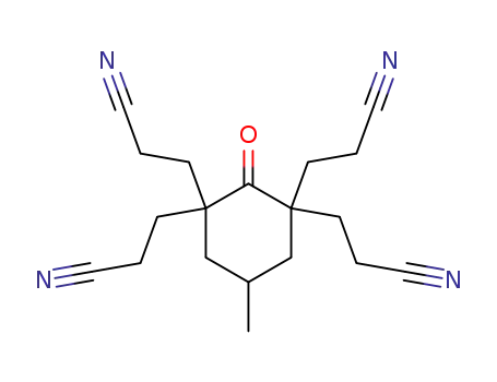 Molecular Structure of 55664-55-6 (3-[1,3,3-tris(2-cyanoethyl)-5-methyl-2-oxo-cyclohexyl]propanenitrile)
