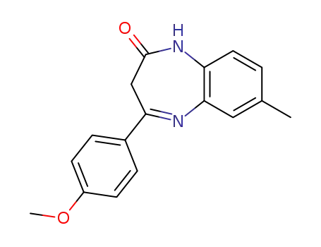 Molecular Structure of 65958-38-5 (2H-1,5-Benzodiazepin-2-one,
1,3-dihydro-4-(4-methoxyphenyl)-7-methyl-)