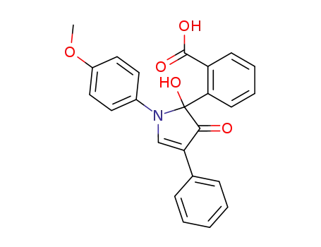 Molecular Structure of 54210-27-4 (5-(2-carboxyphenyl)-5-hydroxy-1-(4-methoxyphenyl)-3-phenyl-2-pyrrolin-4-one)