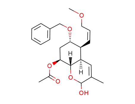 Acetic acid (4aR,5S,6S,8S,8aS)-6-benzyloxy-2-hydroxy-5-((Z)-3-methoxy-propenyl)-3-methyl-4a,5,6,7,8,8a-hexahydro-2H-chromen-8-yl ester