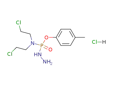 Molecular Structure of 62919-16-8 (Phosphoramidohydrazidic acid, N,N-bis(2-chloroethyl)-, 4-methylphenyl
ester, monohydrochloride)