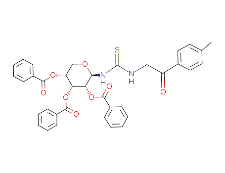 N-(p-methylphenacyl)-N'-(2,3,4-tri-O-benzoyl-β-D-ribopyranosyl)thiourea