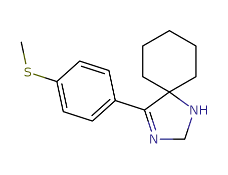 Molecular Structure of 84212-20-4 (1,3-Diazaspiro[4.5]dec-3-ene, 4-[4-(methylthio)phenyl]-)