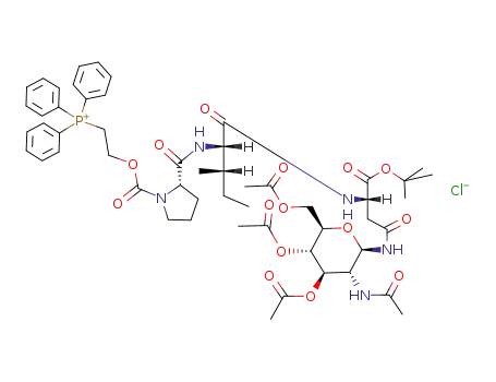N-<2-(Triphenylphosphonio)ethoxycarbonyl>prolyl-isoleucyl-N<sup>4</sup>-(2-acetamido-3,4,6-tri-O-acetyl-2-desoxy-β-D-glucopyranosyl)-asparagin-tert-butylester-chlorid