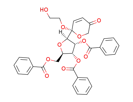 (6R)-6-(2-hydroxyethoxy)-6-(2',3',5'-tri-O-benzoyl-β-D-ribofuranosyl)pyran-3-(2H,6H)-one