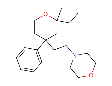 Molecular Structure of 130688-25-4 (4-[2-(2-ethyl-2-methyl-4-phenyltetrahydro-2H-pyran-4-yl)ethyl]morpholine)
