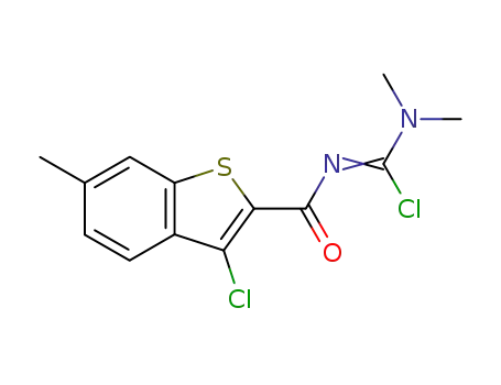Molecular Structure of 72858-15-2 (3-Chlor-N-<chlor(dimethylamino)-methylen>-6-methylbenzo<b>thiophen-2-carboxamid)