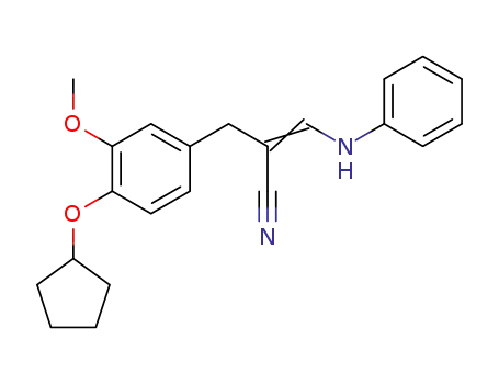 Molecular Structure of 112207-57-5 ((Z)-2-(4-Cyclopentyloxy-3-methoxy-benzyl)-3-phenylamino-acrylonitrile)